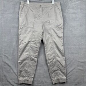 Garnet Hill Womens Casual Jogger Pants Size‎ 14 Gray Comfort Cotton Blend